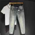 2024 Spring and Autumn New Fashion Solid Color Black Stretch Shorts Men's Casual Slim Comfortable Breathable High-Quality Jeans