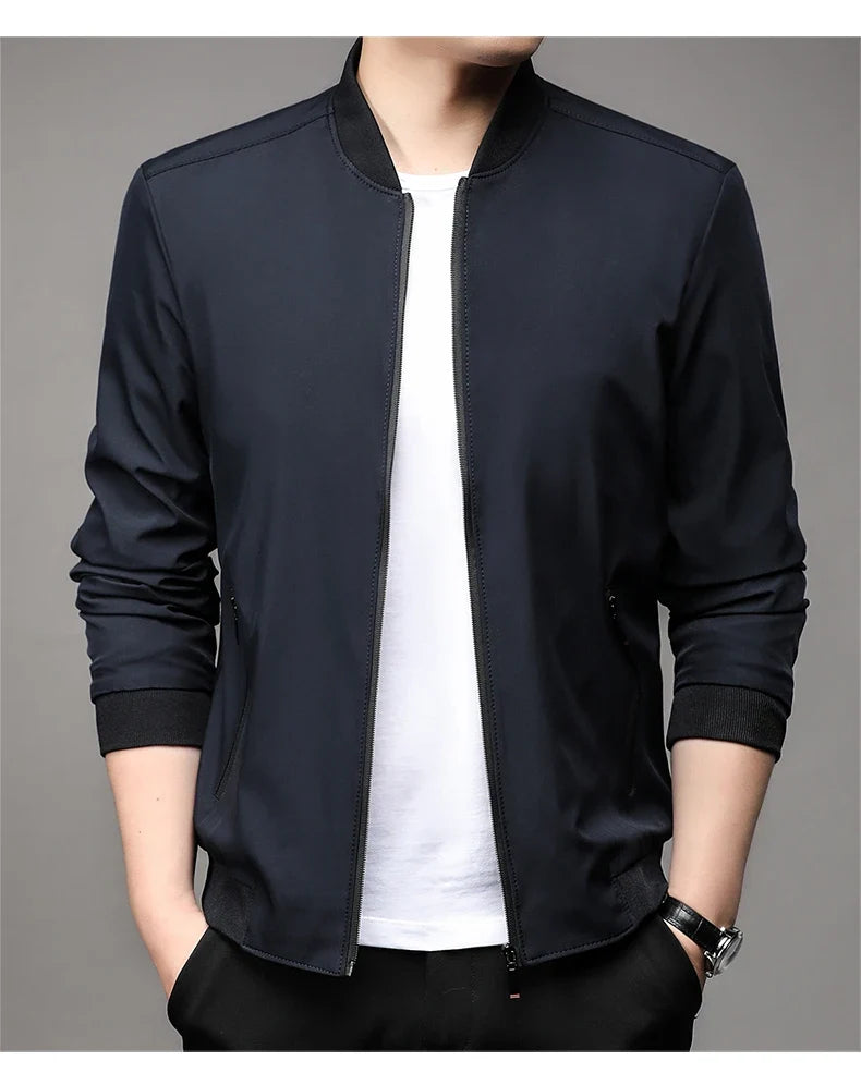 Men's High-Quality Fashion Spring Baseball Collar Business Casual Jacket Handsome Youth Coat Dad Jacket M-5XL