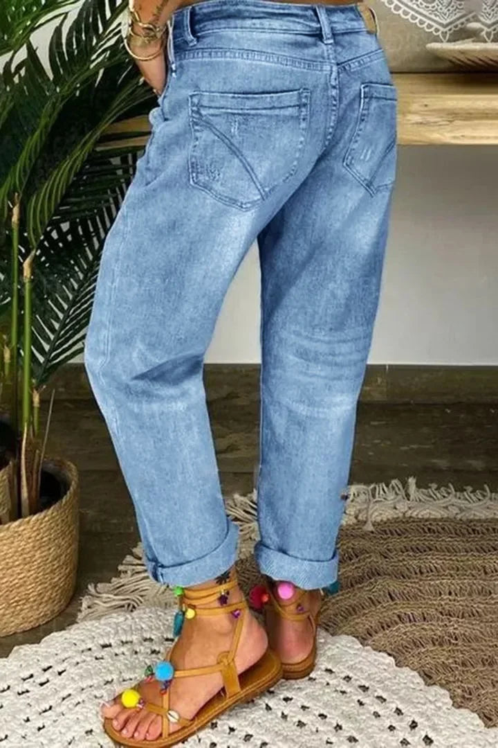 High Waist Mom Jeans Flare Pant