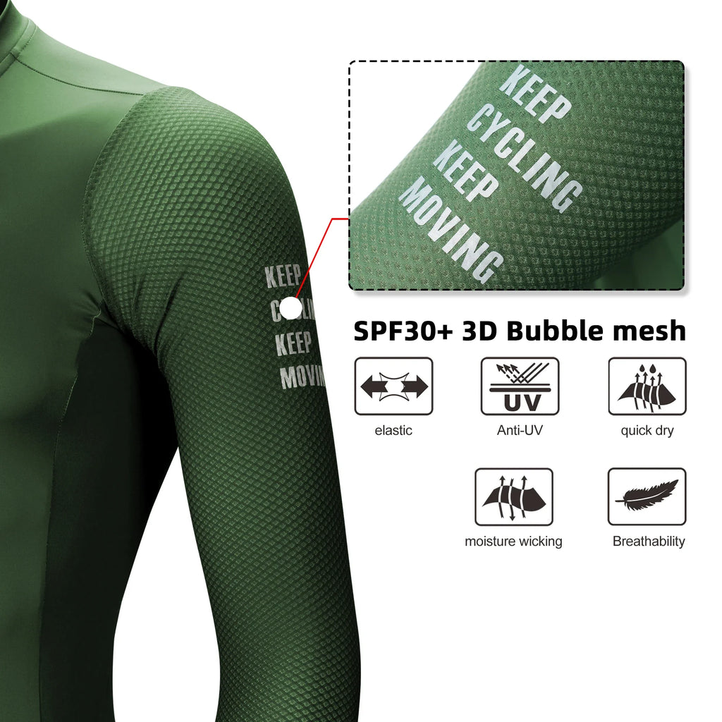Cycling Jersey Long Sleeve Pro Aero Small Size 3D Bubble Mesh Cycling Jersey Men Women Breathable Man Cycling Maillot