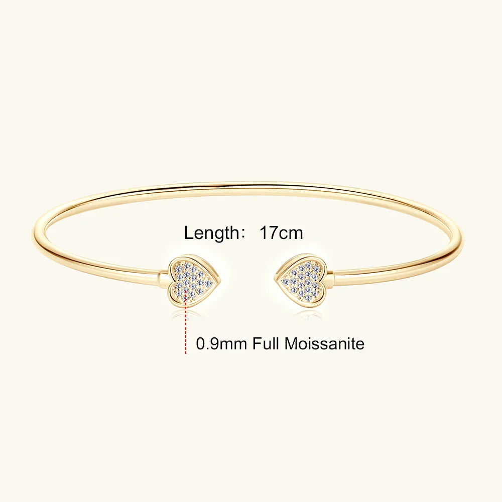 0.5CT Moissanite Bangle Bracelet 18K Gold Plated 925 Sterling Silver Classic Bangle Bezel Set Diamond Bracelet for Women Gifts