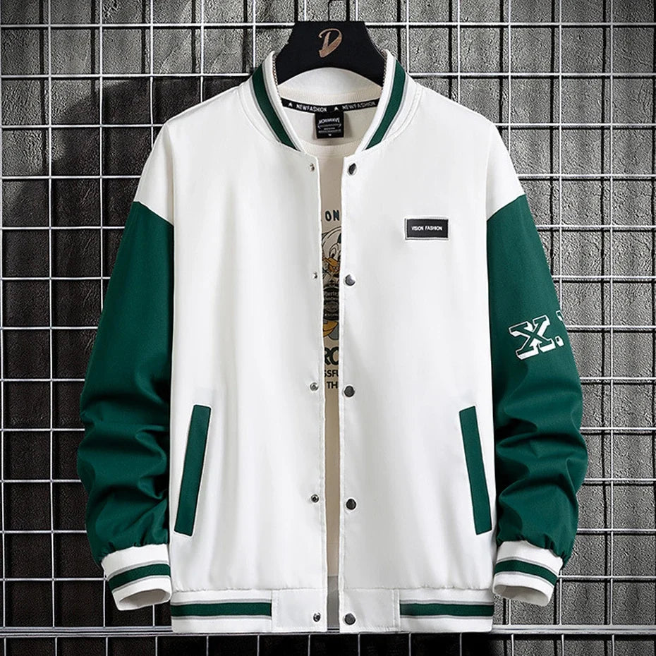 10XL Plus Size Baseball Jacket Men Fashion Casual Patchwork Jacket Coat Male Varsity Jacket Coat Big Size 10XL