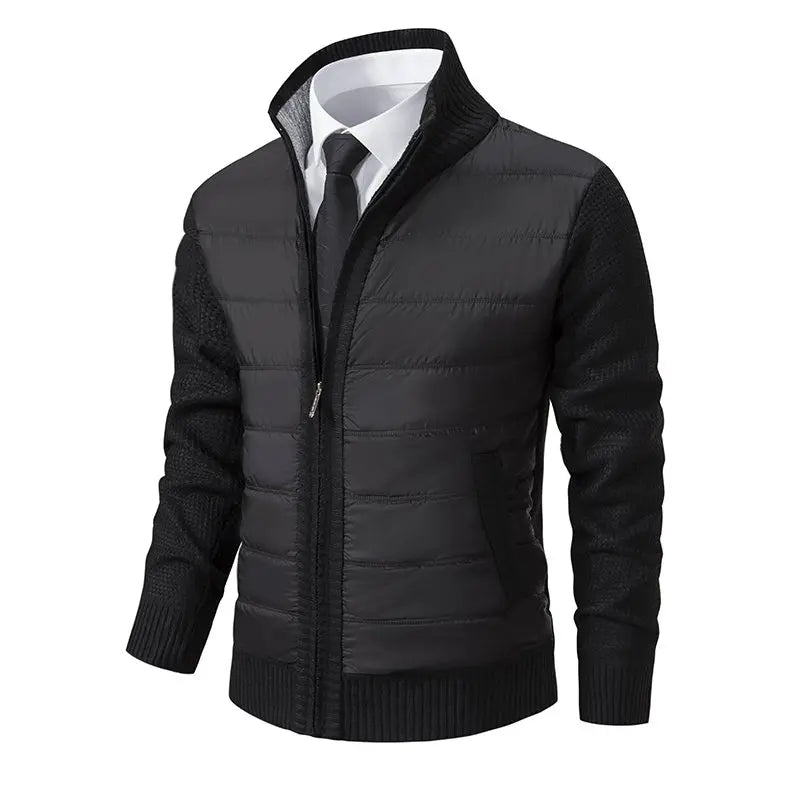 Men Cardigan Sweater Coat 2025 Autumn Winter Korean Warm Thickened Stand Collar Zipper Solid Casual Jacket Fashion Men Clothing