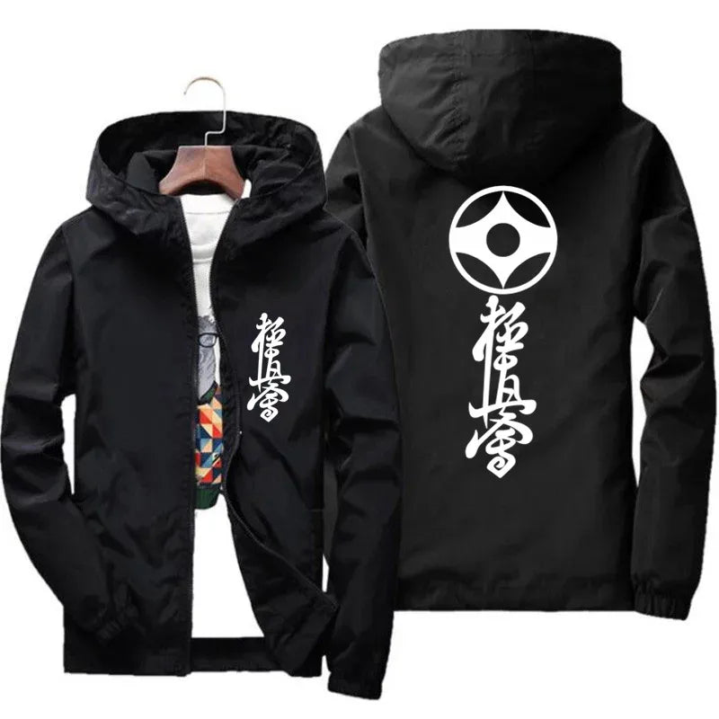 Streetwear Kyokushin Karate Thin Parent-Child Boys Girls Jacket Motorcycle Windbreaker Men's Zipper Bomber Coat Plus Size