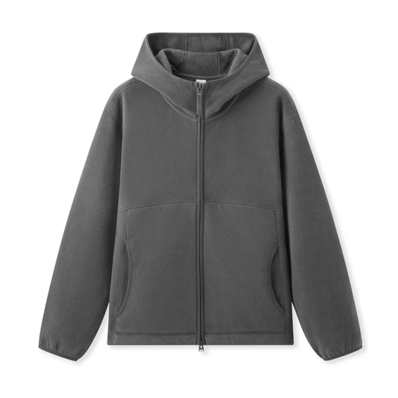 Jacket Men Antistatic Polar Fleece 2024 New Winter Furry Coat Loose Hooded Winter Wear Versatile Couple Style Jacket