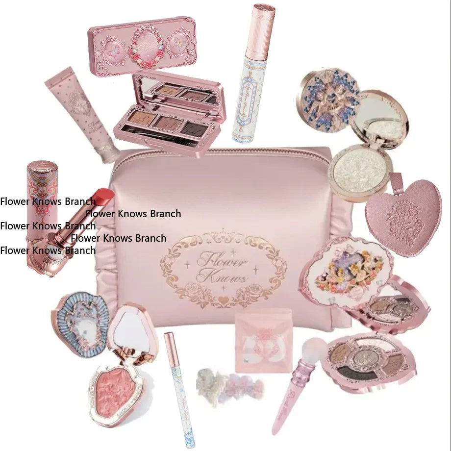Makeup Set All In Flower Knows Little Angel Highlighter Powder Blush Strawberry Rococo Lip Gloss Perfume Kit
