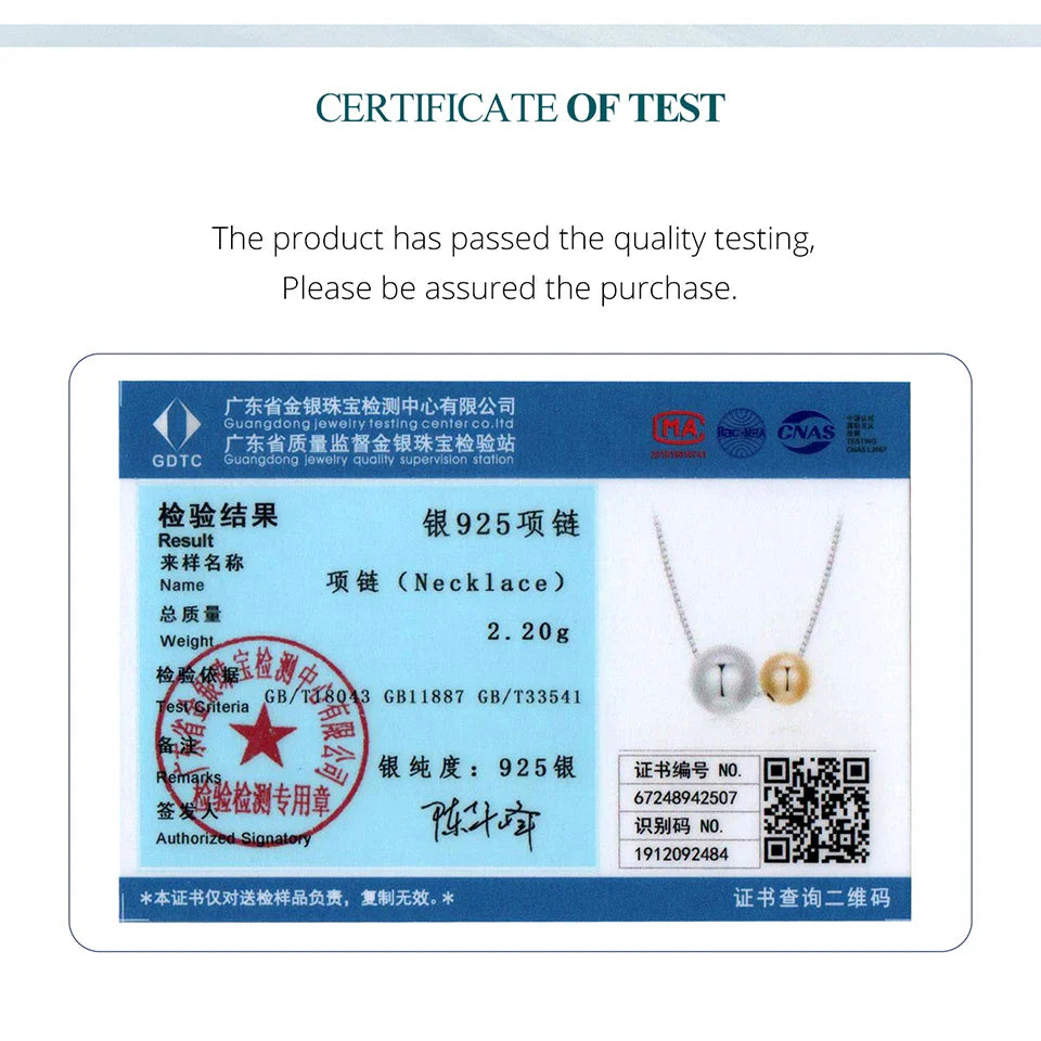 BAMOER 925 Sterling Silver Round Ball Beads Pendant Necklace Fashion Waterproof Metal Daily Gold Plated Trendy Jewelry for Women