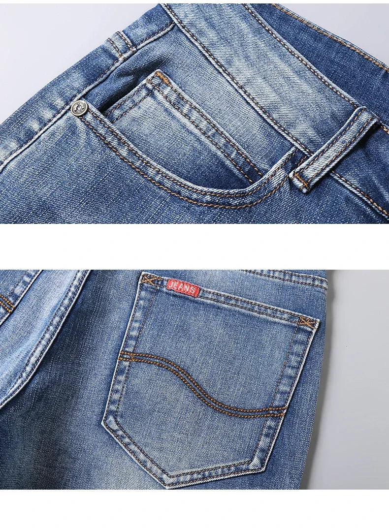 2025 Summer Brand Stretch Thin Bermuda Masculina Cotton Denim Jeans Jorts Men Knee Length Soft Ropa Hombre Shorts