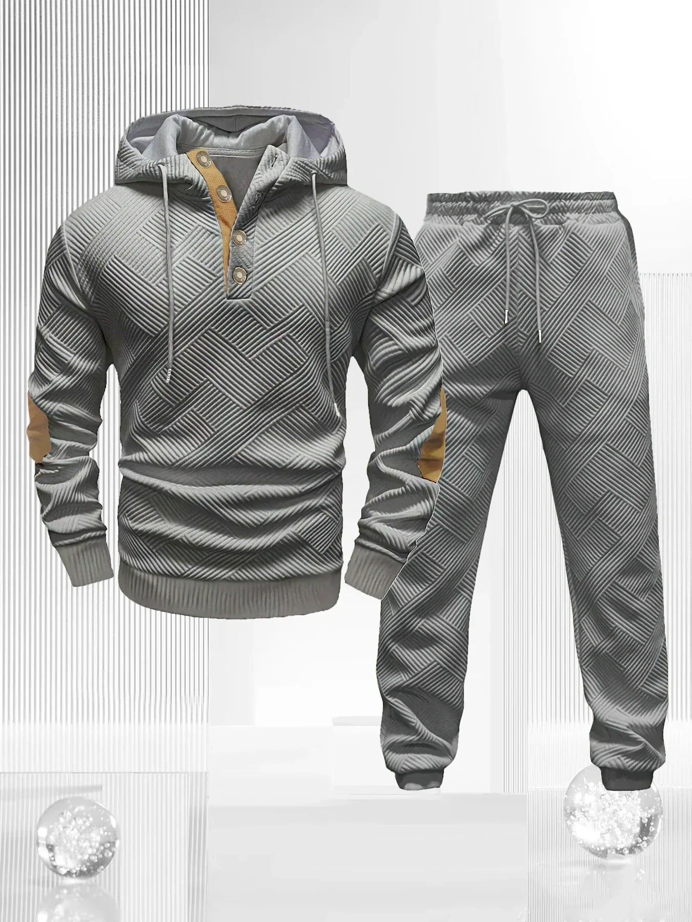 Men's Sportswear Solid Color Joggers Hoodie Sweatshirts and Long Pants 2 Piece Set Fashionable Casual Sports Set Men's Tracksuit