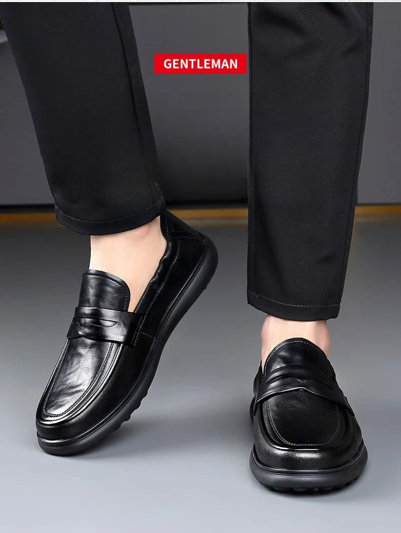 Spring Autumn New Genuine Leather Shoes for Men Black Fashion Business Casual Shoes Male High Quality Designer Loafers Man