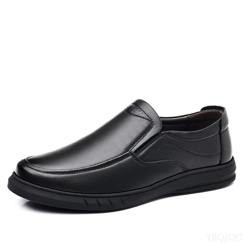 2025 Casual Men's leather Shoes Summer soft soled dad shoe Versatile classic Male shoes Breathable genuine leather loafers Homme