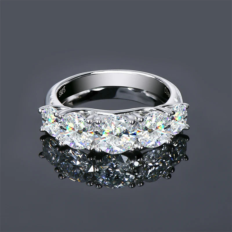 3.6ctw. D Moissanite Wedding Rings for Women 18k Gold Plated 925 Silver Promise Finger Jewelry Certified Lab Diamond Bands