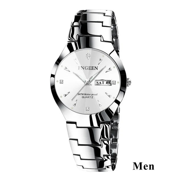 Relogio Feminino Couple Watch Men Quartz watch for Lovers Luxury Womens wristwatch Stainless Steel Waterproof