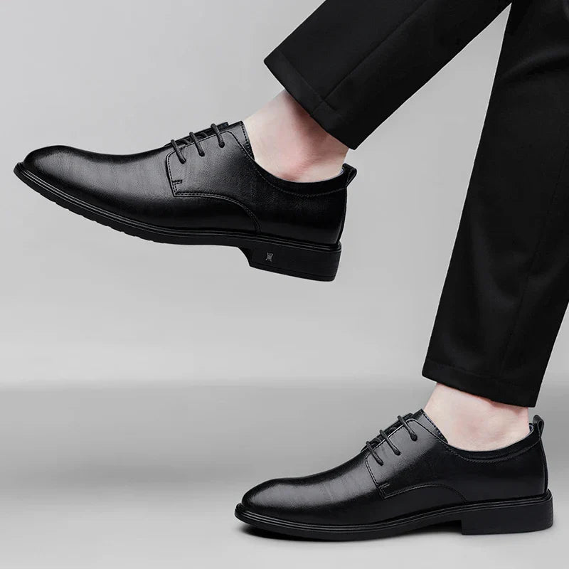 New Mens Formal Business Oxford Shoes Classic Leather Dress Shoes Wedding Office Casual Footwear Derby Shoes Male Sneakers