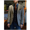 Men's Slim Fit Herringbone Blazer Set Luxury Cashmere Coat Casual Designer Mens Tuxedo Jacket Elegant Business Suit