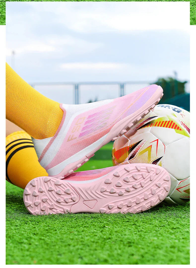 New Men Soccer Shoes Match Training Boys Breathable Adult Cleats Outdoor Sport Football Boots Non Slip Long Spikes Comfortable