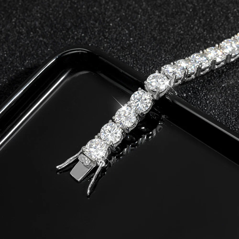 6.5mm D Color Moissanite Tennis Bracelets 4 Prong Setting Classic Trendy Women Man Fine Jewelry s925 Sliver Bracelet