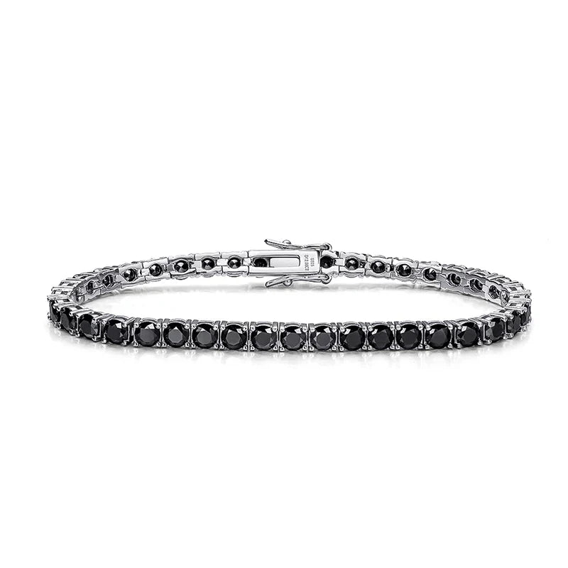 3/4/5mm Pass Diamond Test Moissanite Tennis Bracelets for Women Men Original 925 Sterling Silver Bangles with Certificate
