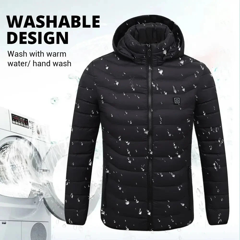 21 Areas Heated Jacket Women's Warm Vest USB Men's Heating Jacket  Waterproof Winter Heated Jackets Ski Clothing Coat Heated