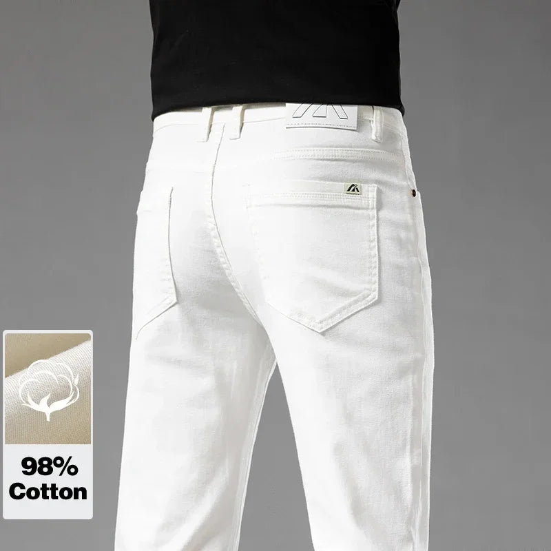 Men's Casual White Classic Trousers