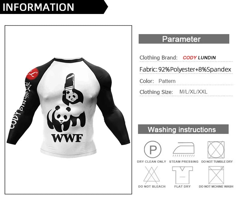 Cody Lundin Uv Sun Protection Shirt Long Sleeve Bjj Rashguard Sublimation Manto Jiujitsu Man Boxeo Tee No Gi MMA Gym Clothes