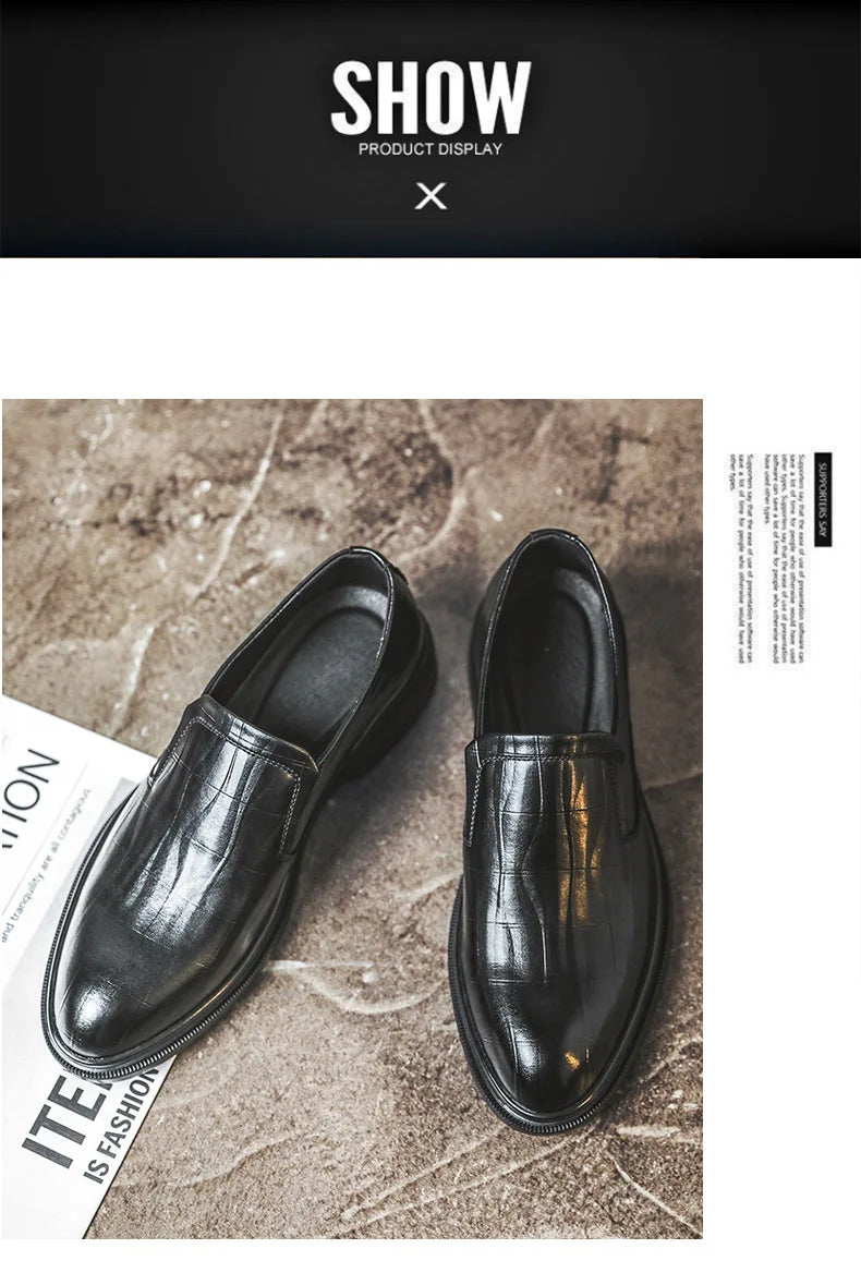 Retro Business Dress Derby Shoes for Men Spring Autumn New Designer Wedding Shoes Male Solid Color Cow Leather Shoes Man