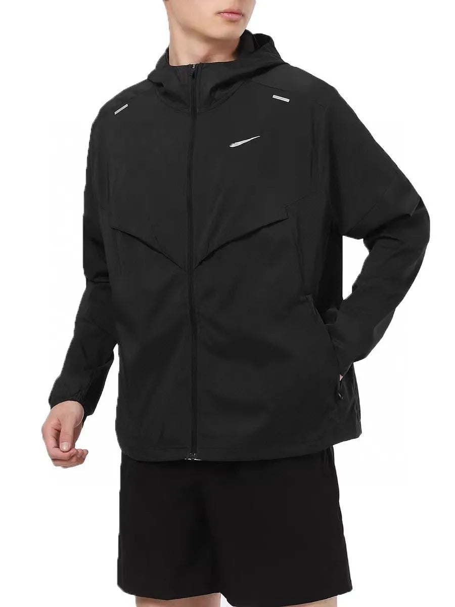 Fall 2025 Hooded Windproof Sports Jacket Casual Couple's Coat 9071 Polyester Nylon Fiber Zipper Closure Regular Fit