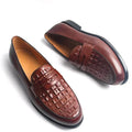 Men Loafers Slip-On Shoes Genuine Crocodile Print Leather Handmade Business Casual Driving Footwear Comfortable Loafers for Men