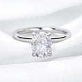 18k Plated 2/3ct Moissanite Diamond Ring for Women Oval Fancy Cut Bridal Sets Solitaire Wedding Promise Band 925 Silver