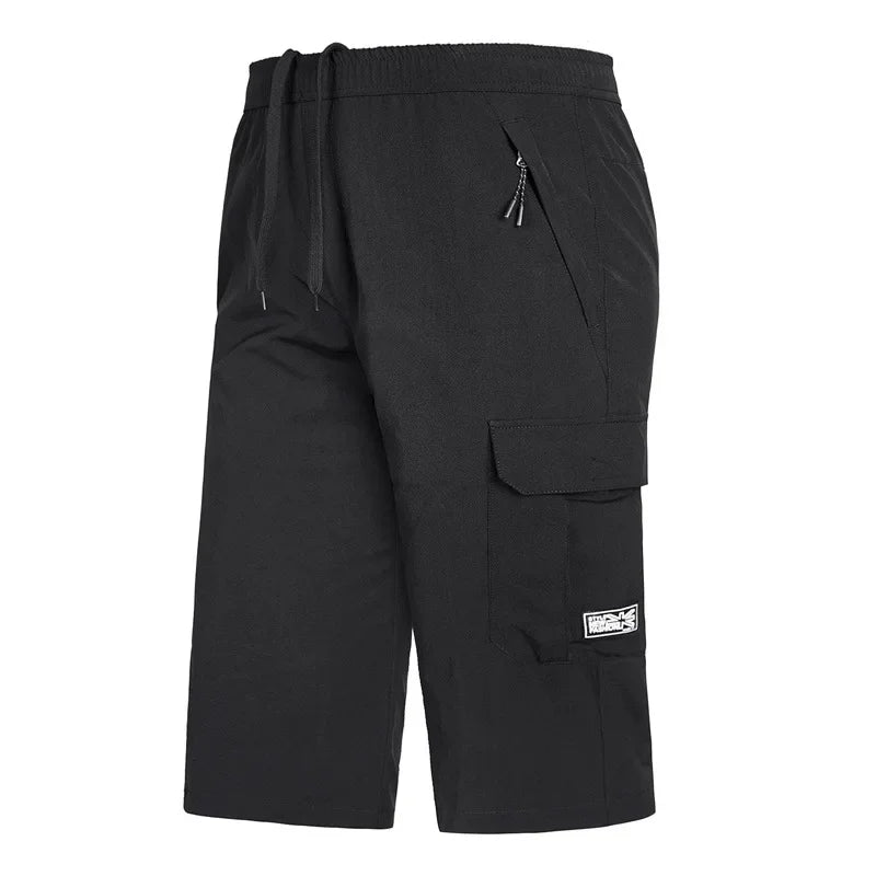 Mens Summer Shorts 2024 Large Size 5xl 6XL 7XL 8XL Quick Dry Breeches Bermuda Male Elastic Stretch Zipper Pocket Long Short Men