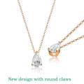 Certified 1CT 2CT Pear Cut D VVS1 Moissanite Necklace for Women 18k Gold Plated Jewelry 100%  Sterling Silver 925 Pendant