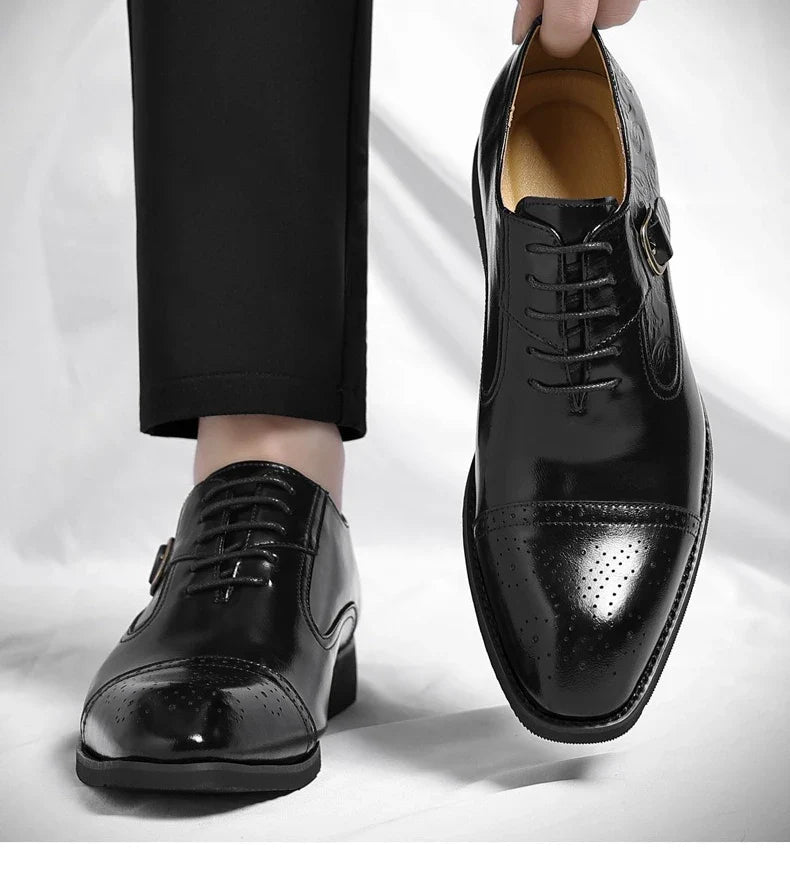 Men's Big Size Leather Shoes Spring Autumn Formal Business Office Wedding Dress Shoes for Man New Designer Business Shoe Man