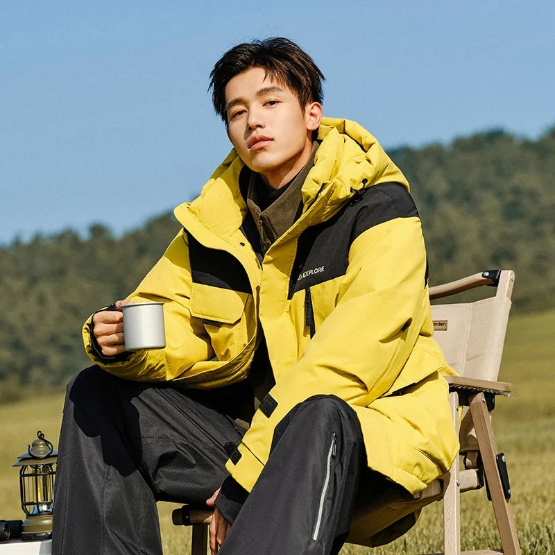 Down Jacket Men 2024 Winter New Rainproof, Windproof, Oil-Proof Stain-Resistant Goose Down Coat Down Jacket