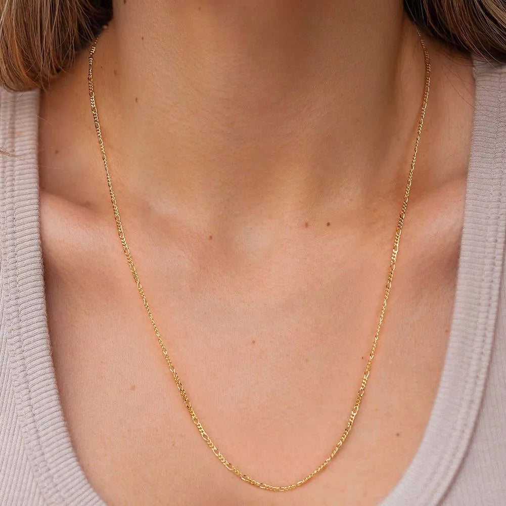 Trend 925 Sterling Silver 1.7mm 16-24 Inch Figaro Chain Necklace Figaro Link Chain Collares Minimalism Jewelry SC27