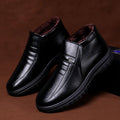 2023plus Size Winter Waterproof Men's Casual Leather Shoes Flannel High Top Slip-on Warm Winter Shoes for Mens Work Shoes