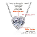 1-4CT Full Moissanite Pendant Necklace With  Certificates Heart Cut Halo Diamond Necklaces For Women 925 Silver Fine Jewelry