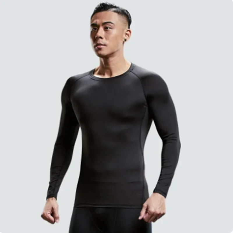 Men Sport T-shirt Quick Dry Bodybuilding Running Shirt Long Sleeve Compression Top Gym T Shirt Men Fitness Tight Rashgard