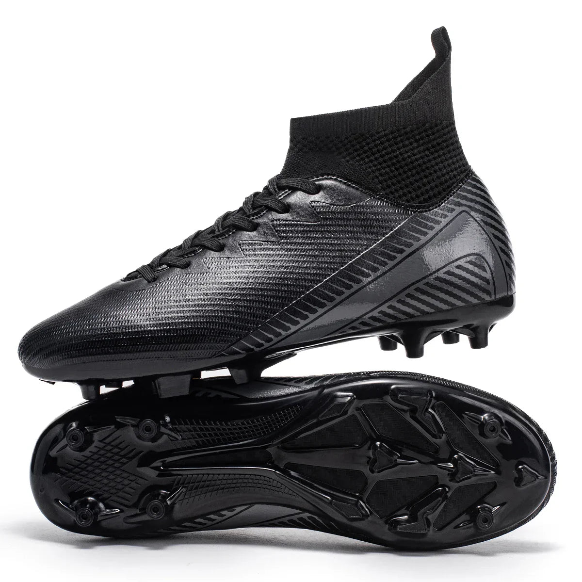 Breathable AG FG football shoes PU Fabric Mesh Upper TPU Wear-resistant Sole Non-slip Design For Kids Youth Daily Play