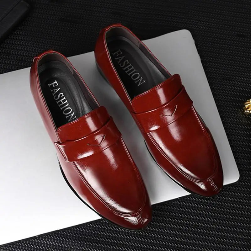 Business Pointed Toe Men's Formal Loafers Shoes Spring Autumn New Legitimate Leather Footwear Cheap Clearance Social Shoe Male