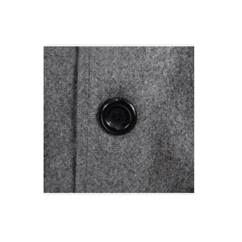 Autumn Winter Men's Casual Wool Coat British Style Men's Long Sleeve Wool Jacket Lined