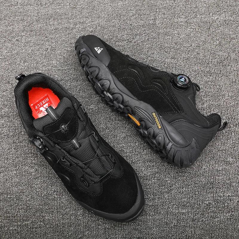 Leather Shoes for Men, Outdoor Hiking Shoes, Tourist Trekking Sneakers, Mountain Climbing Trail Jogging Shoes, Turnbuckle