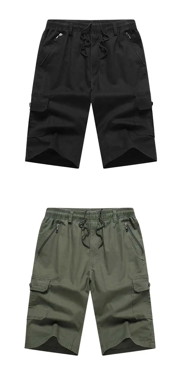 2026 New Men's Cotton Shorts Pants Male Summer Breathable Solid Color Cargo Shorts Fitness Streetwear