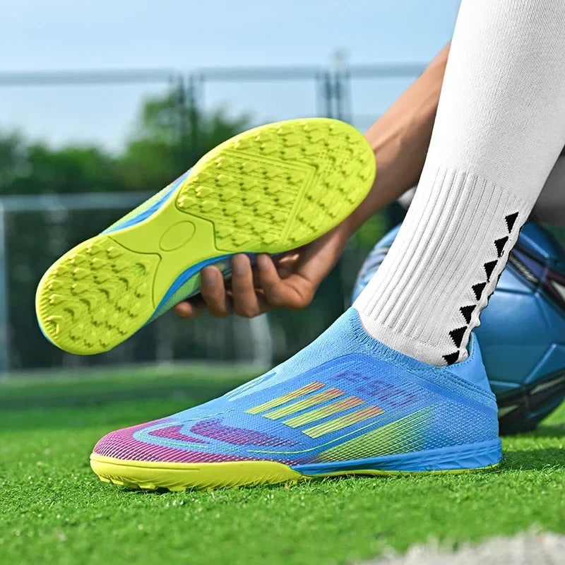 New Men Football Boots Outdoor Sport Training Soccer Shoes Match Boys Adult Cleats Breathable Non Slip Long Spikes Comfortable