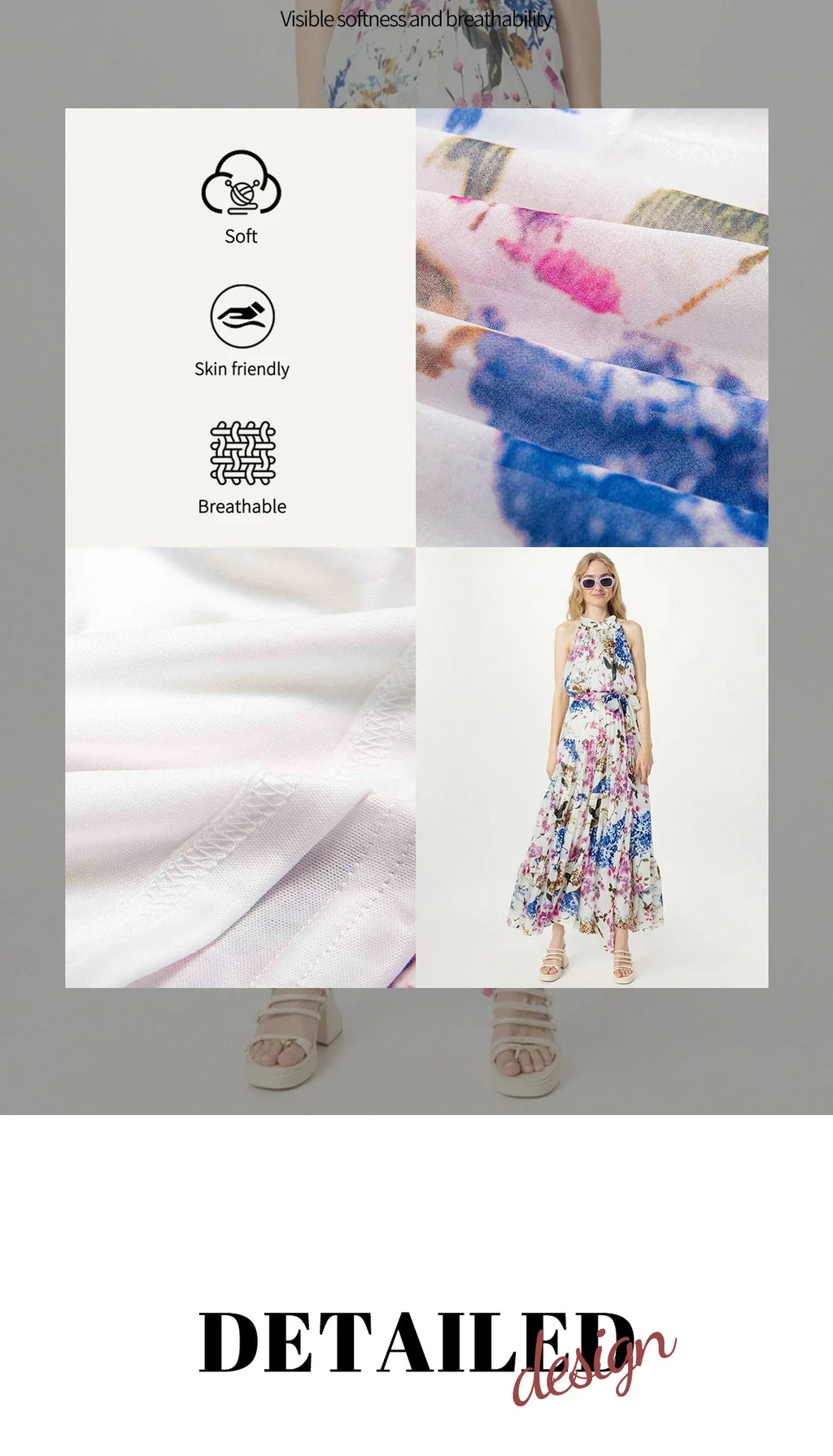 Summer Women Printed Midi Dress Sleeveless Satin Back Button Female Chic Elegant Dress Casual Vacation Party Evening Dress