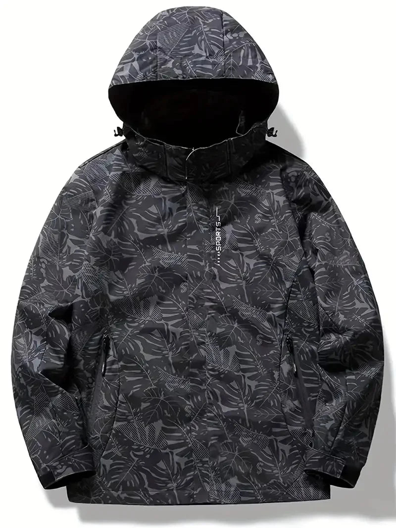 Men's Casual Lightweight Waterproof Windbreaker Jacket, Full Zip Up Hooded Shell Outdoor Hiking Coat For Autumn Size