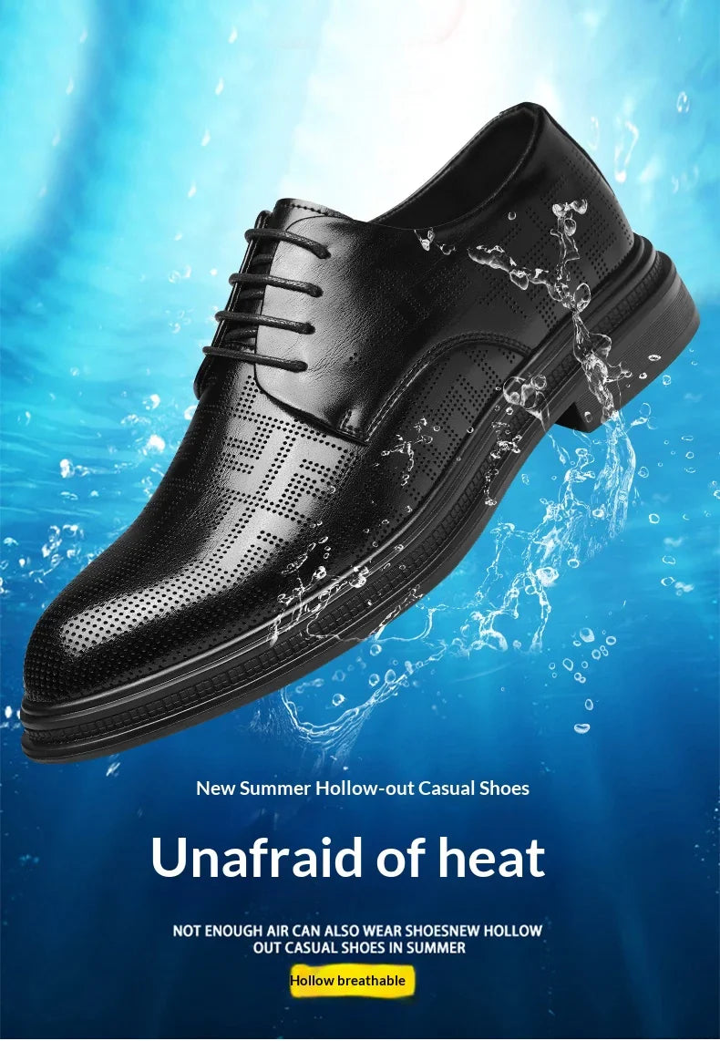 summer Men Elevator Shoes Dress Shoes Formal Leather Quality Busincess Lift 6CM 8CM Height Increased Man Elegance Wedding Shoes