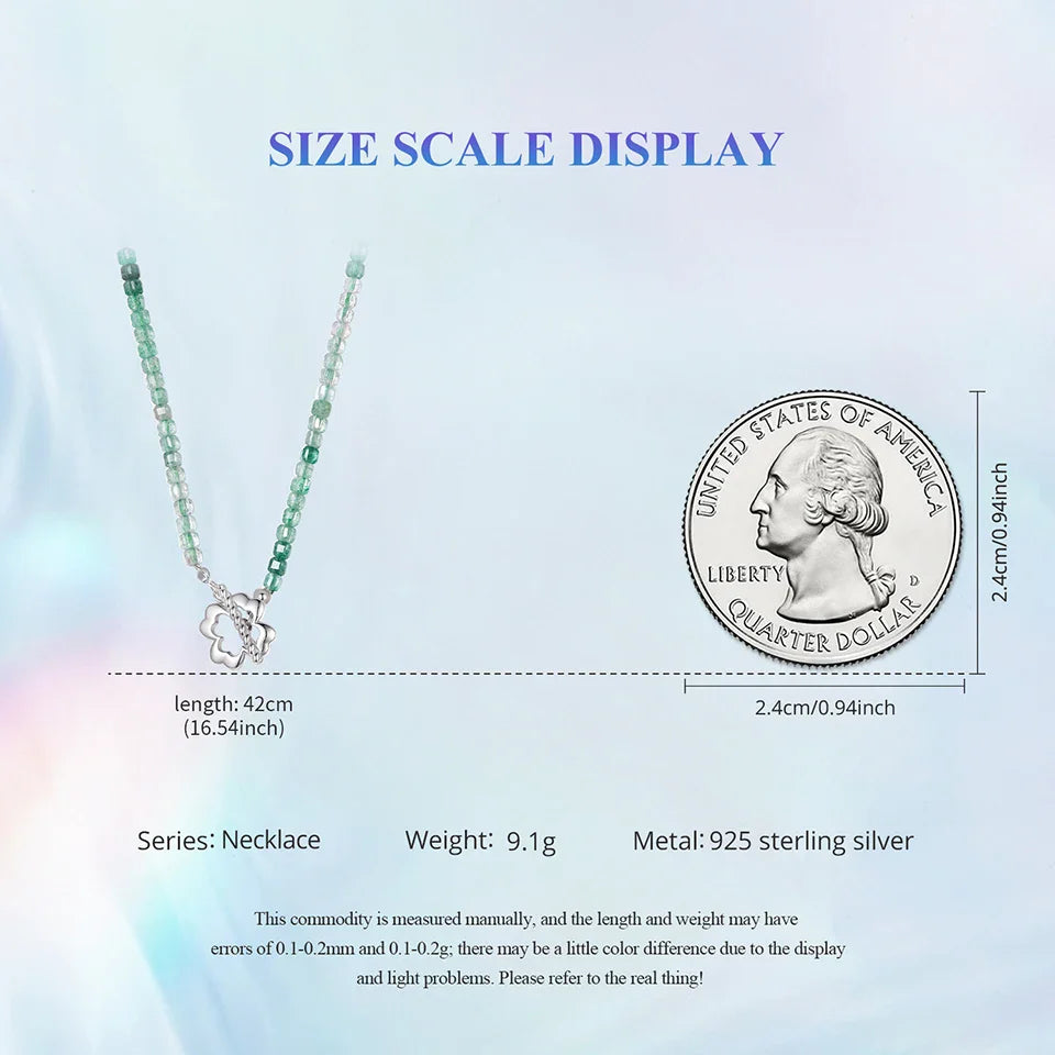 Lucky Strawberry Crystal Necklace Green Quartz Beads Chain Choker Colver Pendant Necklace Trendy Healing Women Jewelry