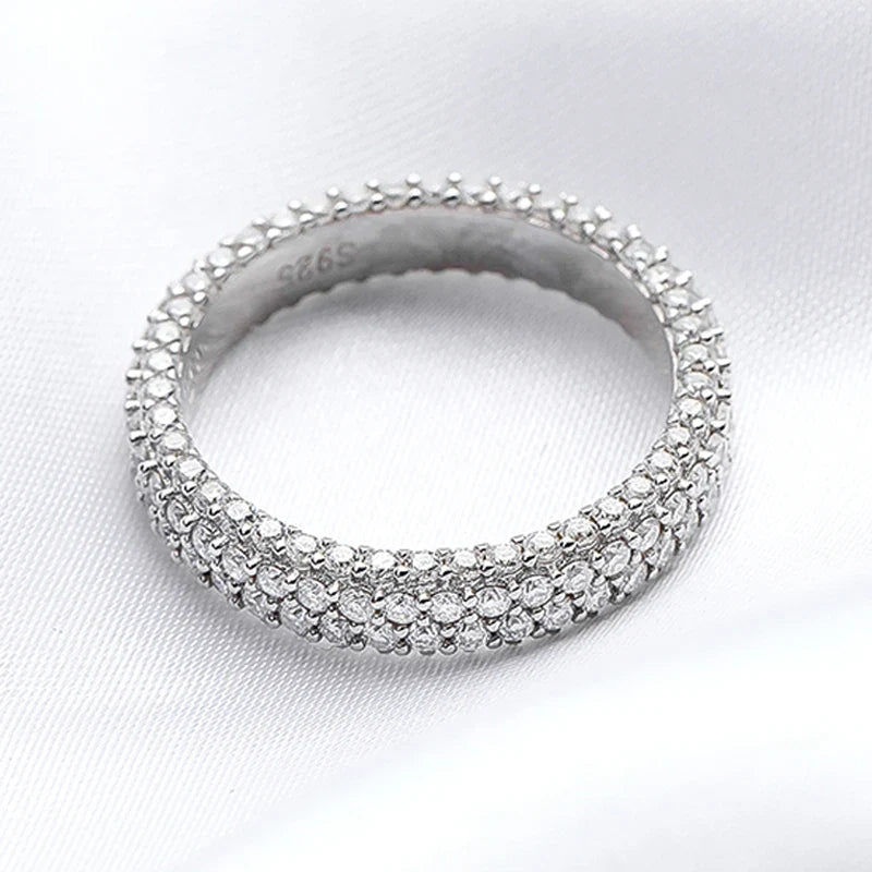 2.5cttw All Moissanite Rings for Women Full Enternity Sparkling Matching Diamond Band Sterling Silver S925 Jewelry