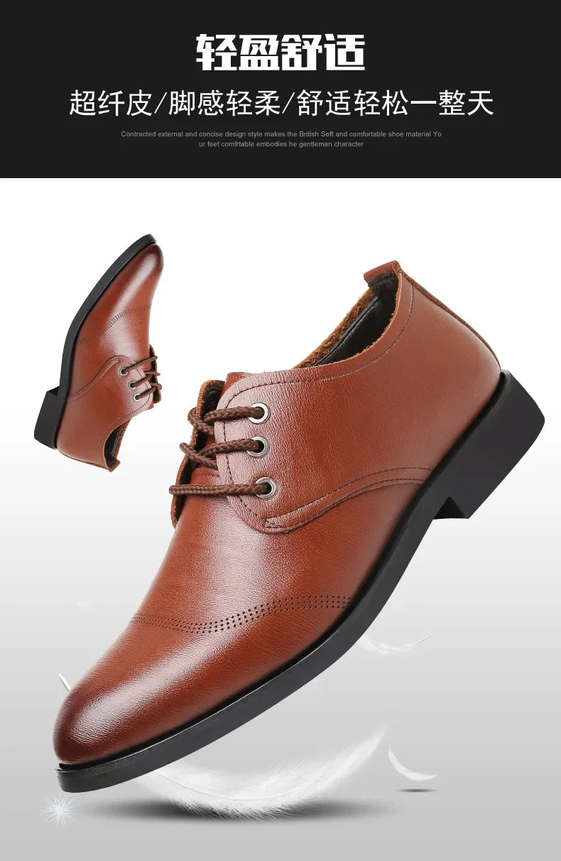 Mens Formal Business Oxford Shoes Classic Leather Dress Shoes for Wedding and Office