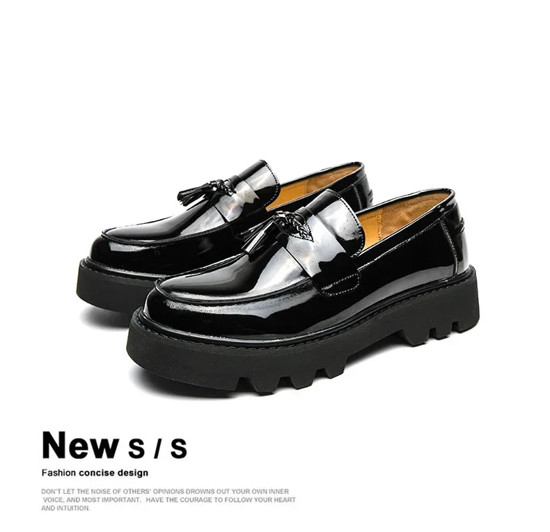 Genuine Leather Men Shoes Fashion Men Work Shoe Luxury Design Thick Bottom  Elegant Formal Loafers Outdoor Comfort Business Shoe